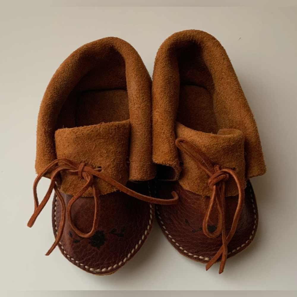 Vintage 80s Brown Leather Kid’s Shoes